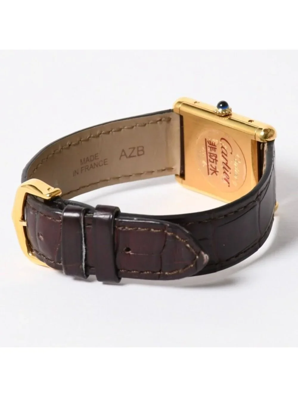 Cartier Tank LM Vermeil Must LM Watch Leather Bordeaux Dial Manual Wind